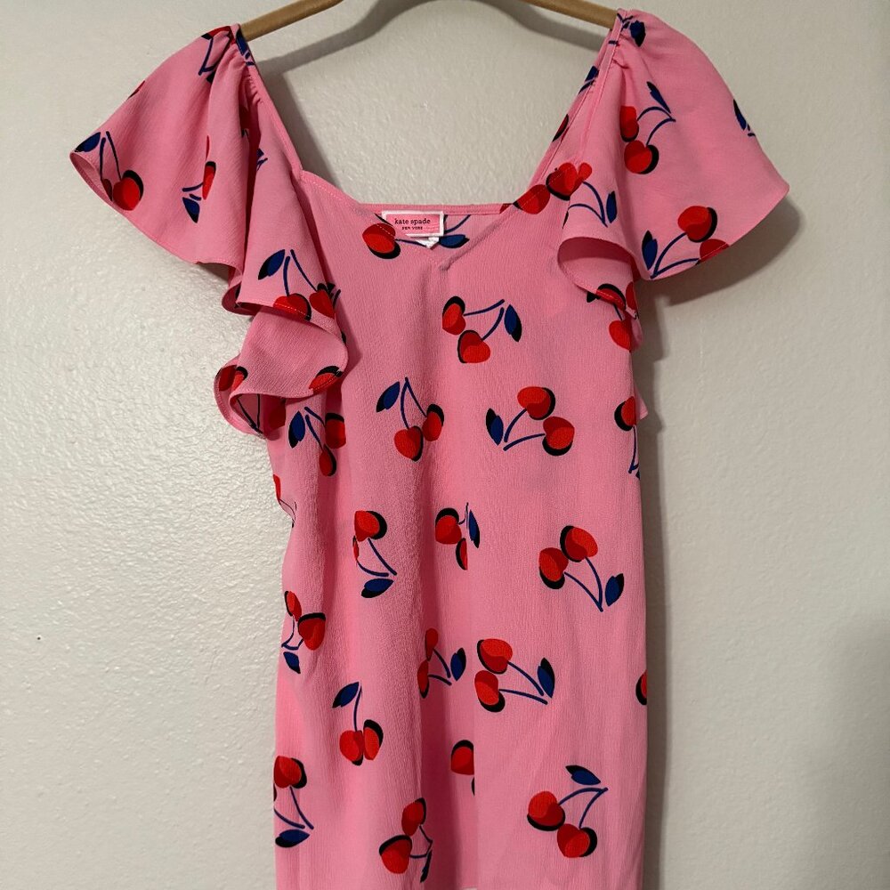Kate Spade Cherry Toss Flutter Top Size Xs - image 2
